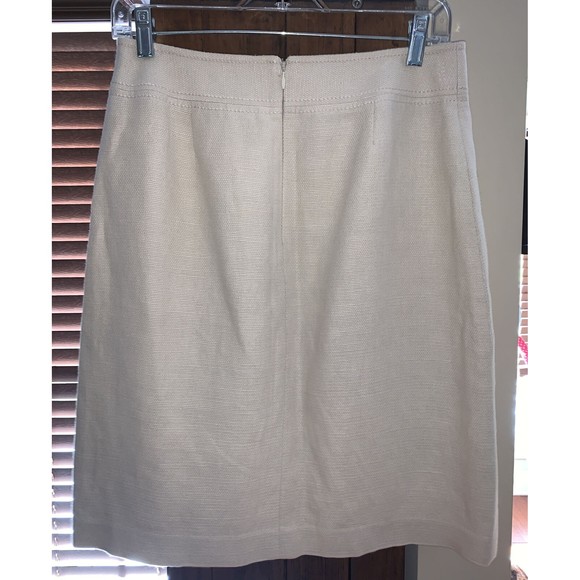 Ann Taylor Women's Beige Linen Blend Dress Skirt Size 6 - Picture 3 of 4